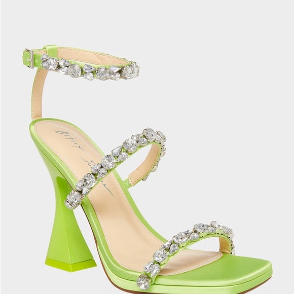 Betsy Johnson Rhinestone Glam SB-Perry Green Heels NEW In Box (Multiple Sizes) - Picture 2 of 16